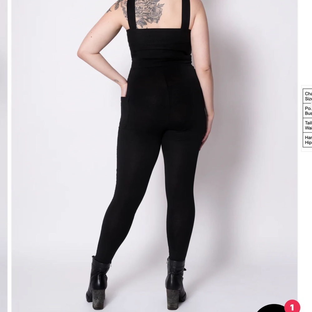 Stretch Black Velvet Leggings/ Pants with HUGE Pockets - Picture 3 of 7